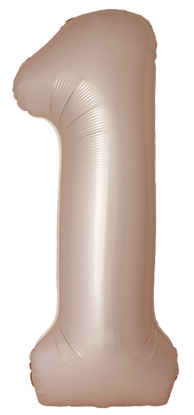 Цифры - Шар (40''/102 см) Цифра, 1 Slim, Звездное Золото, Матовый, 1 шт. в уп.