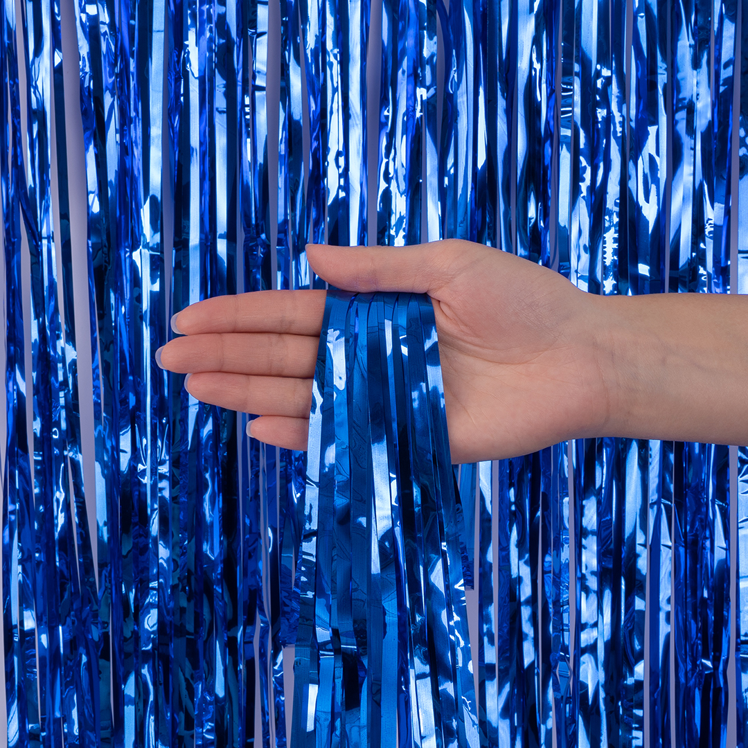 Занавес - Занавес Дождик Синий, Металлик, 100*200 см, 1 шт.