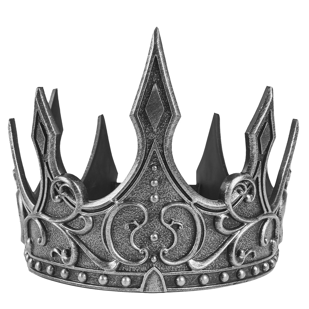 Ободки и заколки - Корона пластиковая, Готика, Серебро, 1 шт.