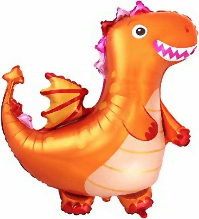Большие фигуры - Шар (36''/91 см) Фигура, Дракон, Оранжевый, 1 шт. Большие фигуры - Шар (36''/91 см) Фигура, Дракон, Оранжевый, 1 шт.