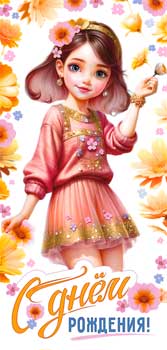 Конверты для денег - Конверт для денег "С Днем Рождения!" УФ-лак