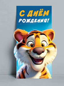 Конверты для денег - Конверт для денег "С Днем рождения!" Фигурная вырубка, тактильный лак с эффектом Soft Touch