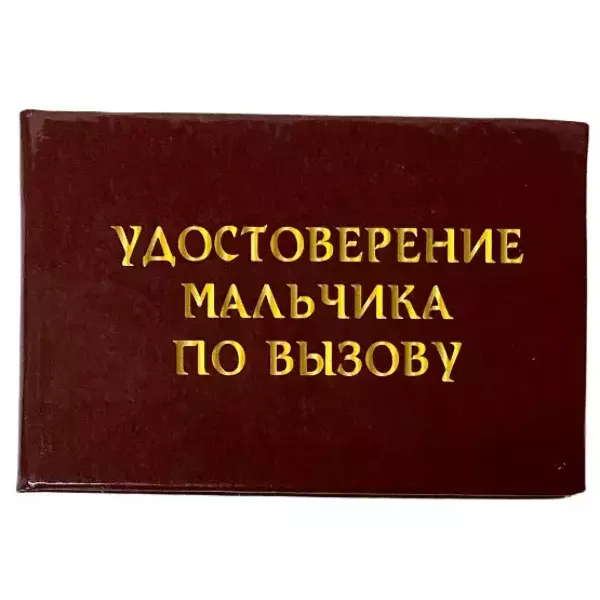 Удостоверения - Шуточное удостоверение Мальчика по вызову Удостоверения - Шуточное удостоверение Мальчика по вызову