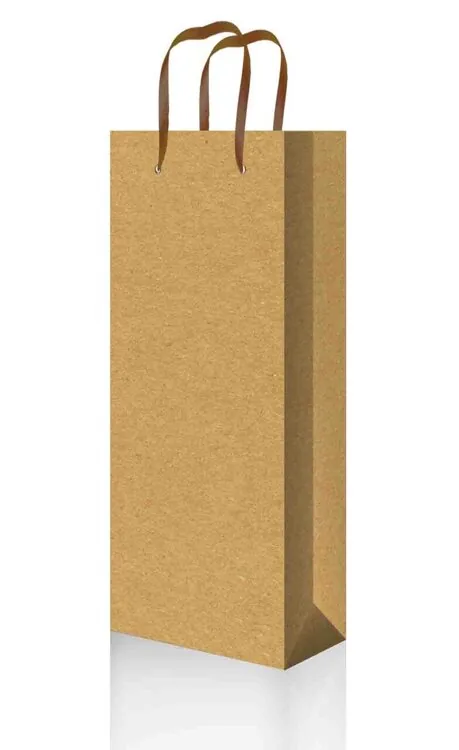 Пакеты - Пакет крафт "B" под бутылку, 12,3×36,2×10 см