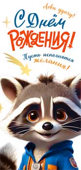 Конверты для денег - Конверт для денег "С Днем Рождения!" полноцветн. оборот