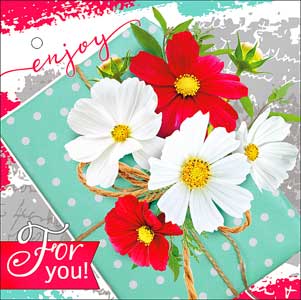Мини открытка "For you!" металлизированный картон