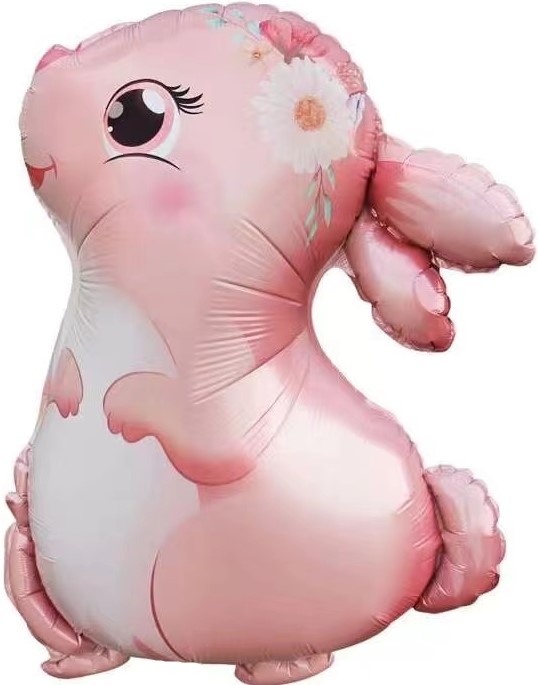 Шар (28''/71 см) Фигура, Милый зайка, Розовый, 1 шт.