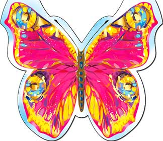 Закладки на магните - Закладка на магнитах "Бабочка" лак