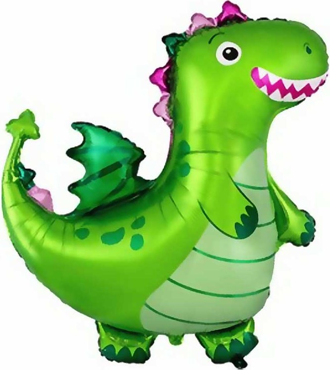 Большие фигуры - Шар (36''/91 см) Фигура, Дракон, Зеленый, 1 шт.