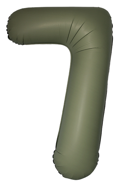 Шар (40''/102 см) Цифра, 7 Slim, Оливковый, Матовый, 1 шт. в уп.
