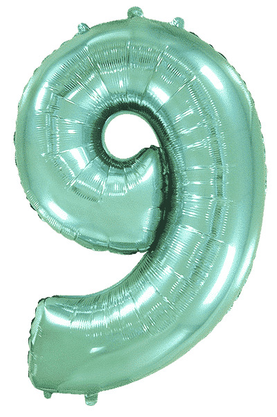 Шар (40''/102 см) Цифра, 9, Тиффани, 1 шт. в уп.