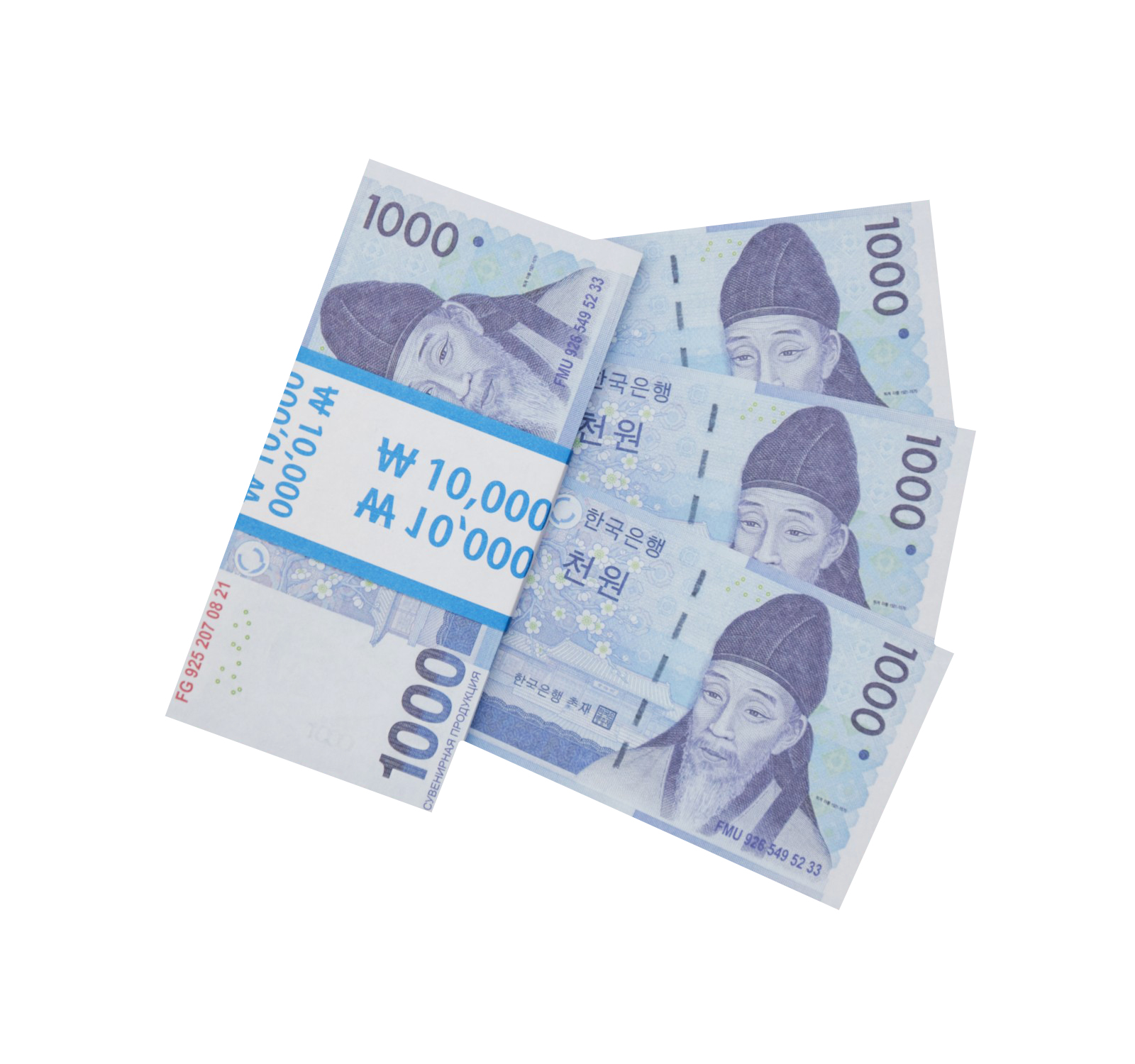 Сувенирные деньги 1000 южнокорейских вон