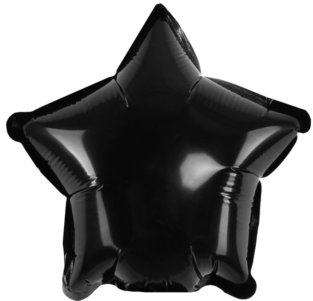 Без рисунка - Шар с клапаном (5''/13 см) Микро-звезда, Черный, 1 шт.
