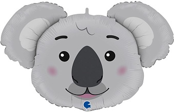 Шар (13''/33 см) Мини-фигура, Голова, Коала, 1 шт.