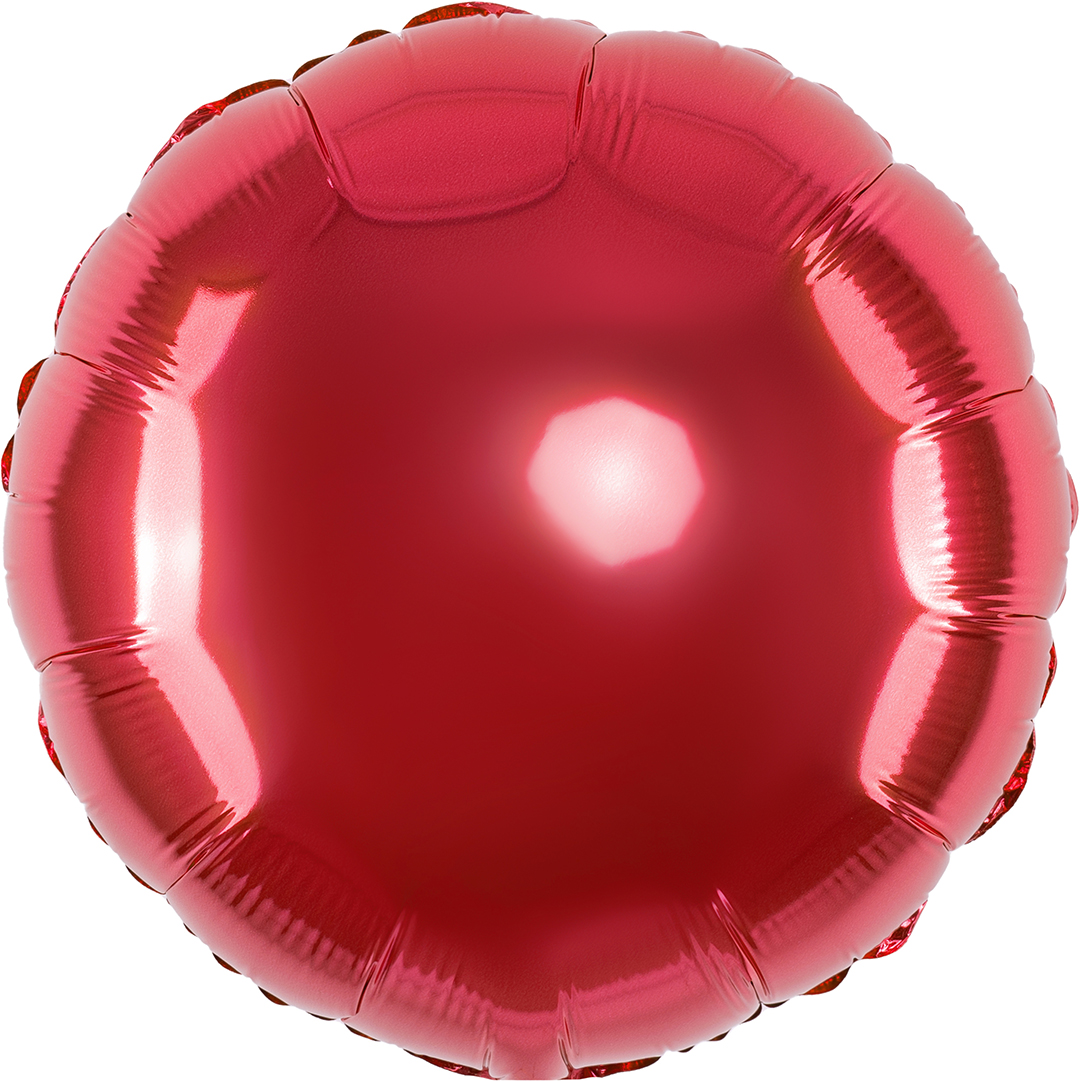 Без рисунка - Шар (18''/46 см) Круг, Красный, 1 шт. Без рисунка - Шар (18''/46 см) Круг, Красный, 1 шт.