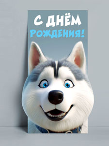 Конверты для денег - Конверт для денег "С Днем рождения!" Фигурная вырубка, тактильный лак с эффектом Soft Touch