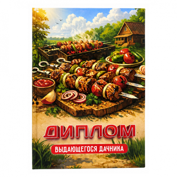 Диплом Выдающегося дачника (папка адресная 15 х 11 х 0,4 см)