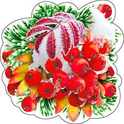 Украшения на скотче - Украшение на скотче "Рябина" блестки