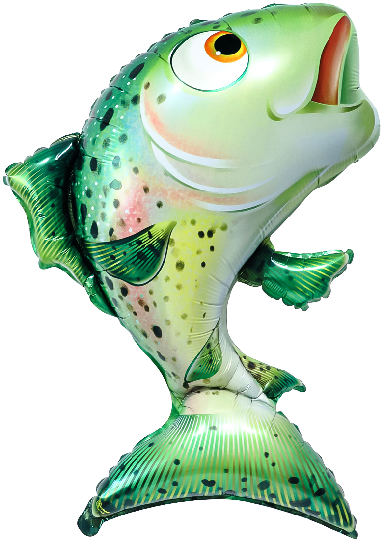 Большие фигуры - Шар (35''/89 см) Фигура, Рыба Лосось, 1 шт. в уп.