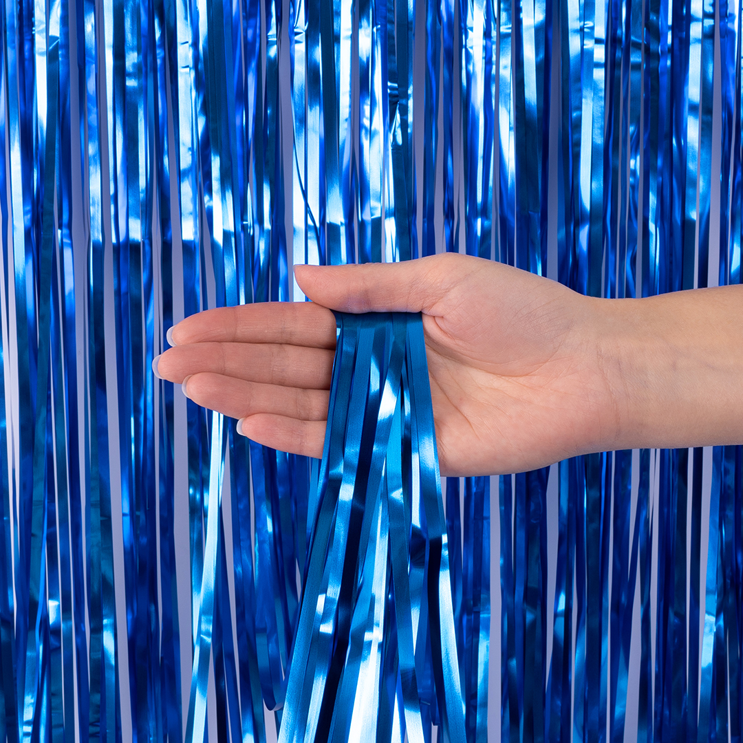 Занавес - Занавес Дождик Синий, Матовый металл, 100*200 см, 1 шт.