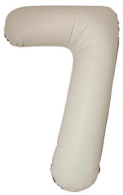 Шар (40''/102 см) Цифра, 7 Slim, Кремовый Латте, Матовый, 1 шт. в уп.