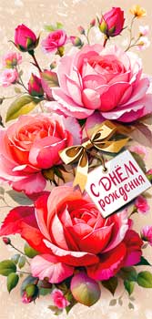 Конверты для денег - Конверт для денег "С Днем Рождения!" УФ-лак