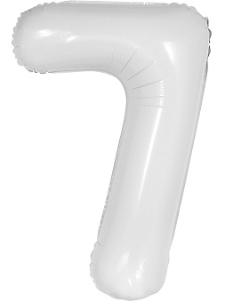 Шар (34''/86 см) Цифра, 7 Slim, Белый, 1 шт. в уп.