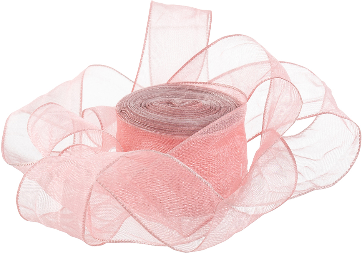 Ленты - Лента органза (4 см*9,14 м) Нежная грация, Пыльная роза, 1 шт.