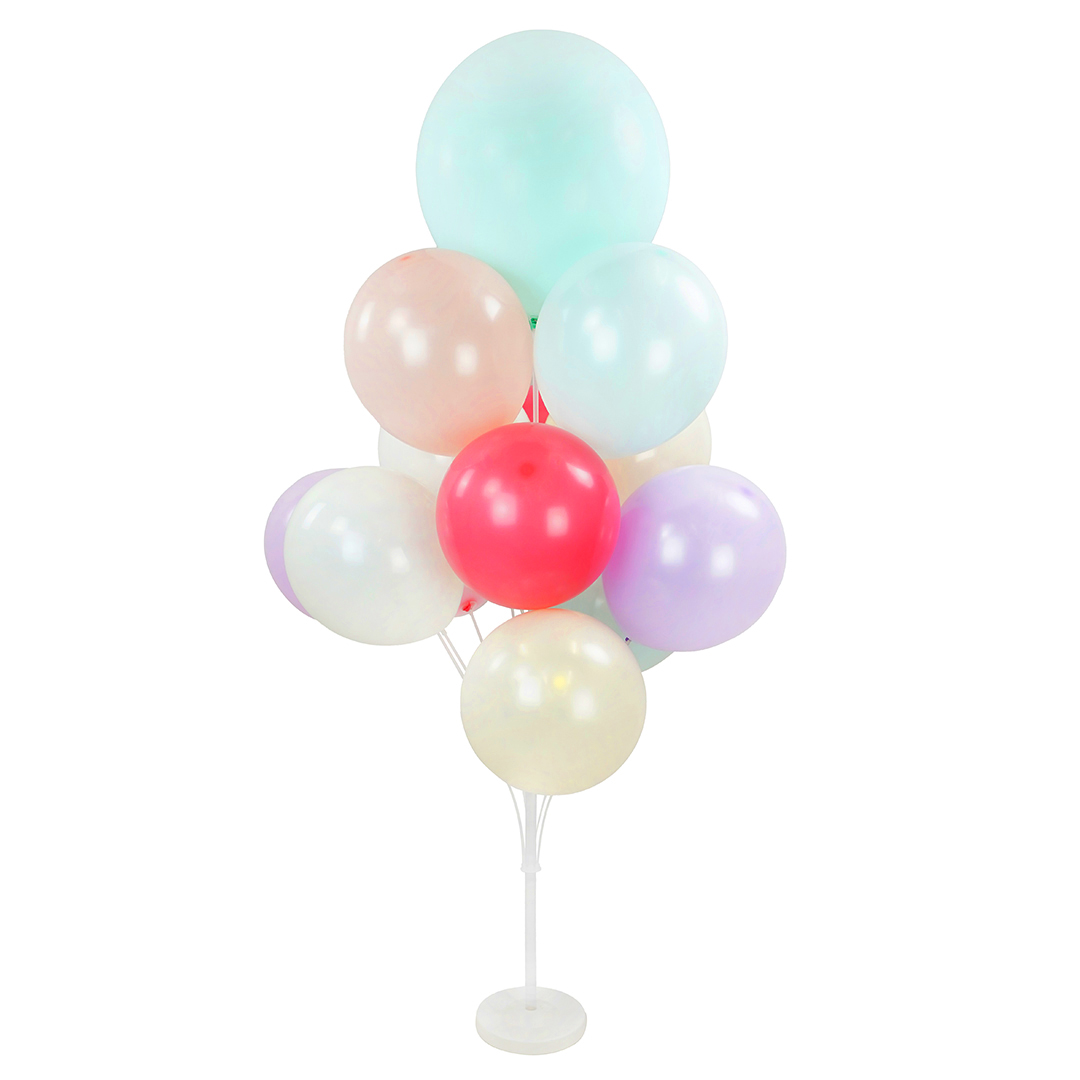 Стойки и аэромозаика - Стойка для шаров Фонтан, 13 насадок, 1,3 м, Белый/Прозрачный, 1 шт.
