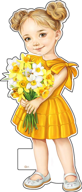 Плакаты - Мини-плакат "Девочка с нарциссами"