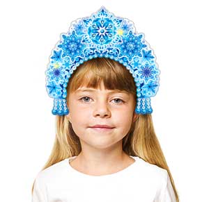 Маски, венки, кокошники - Кокошник из снежинок, блестки