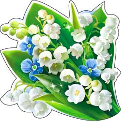 Украшения на скотче - Украшение на скотче "Ландыши" УФ-лак Украшения на скотче - Украшение на скотче "Ландыши" УФ-лак