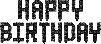 Набор шаров (16''/41 см) Мини-буква, Надпись "Happy Birthday", Пиксели, Черный, 1 шт. в уп.