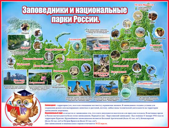 Плакат "Заповедники и национальные парки России"