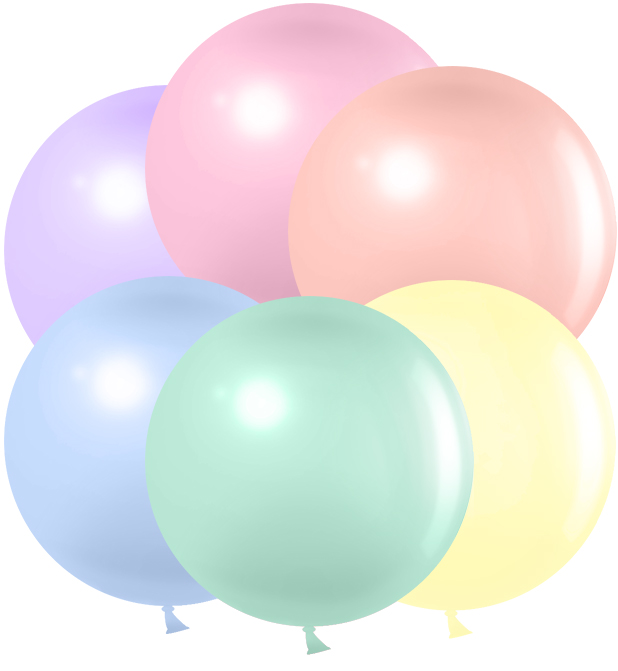 Круглые без рисунка - Шар (36''/91 см), Ассорти, макарунс, 10 шт.