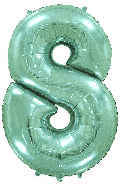 Шар (40''/102 см) Цифра, 8, Тиффани, 1 шт. в уп.