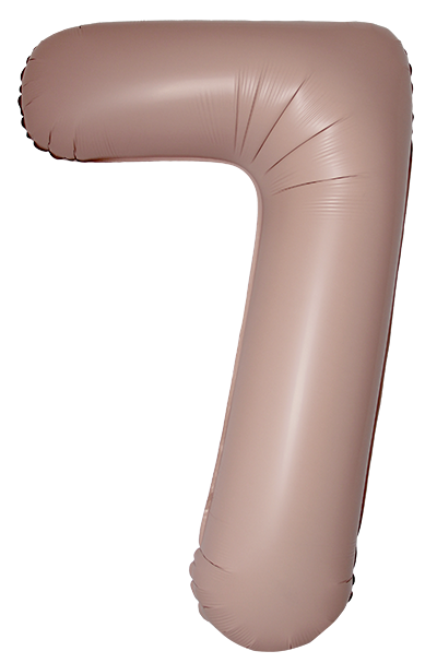 Шар (40''/102 см) Цифра, 7 Slim, Винтажная роза, Матовый, 1 шт.