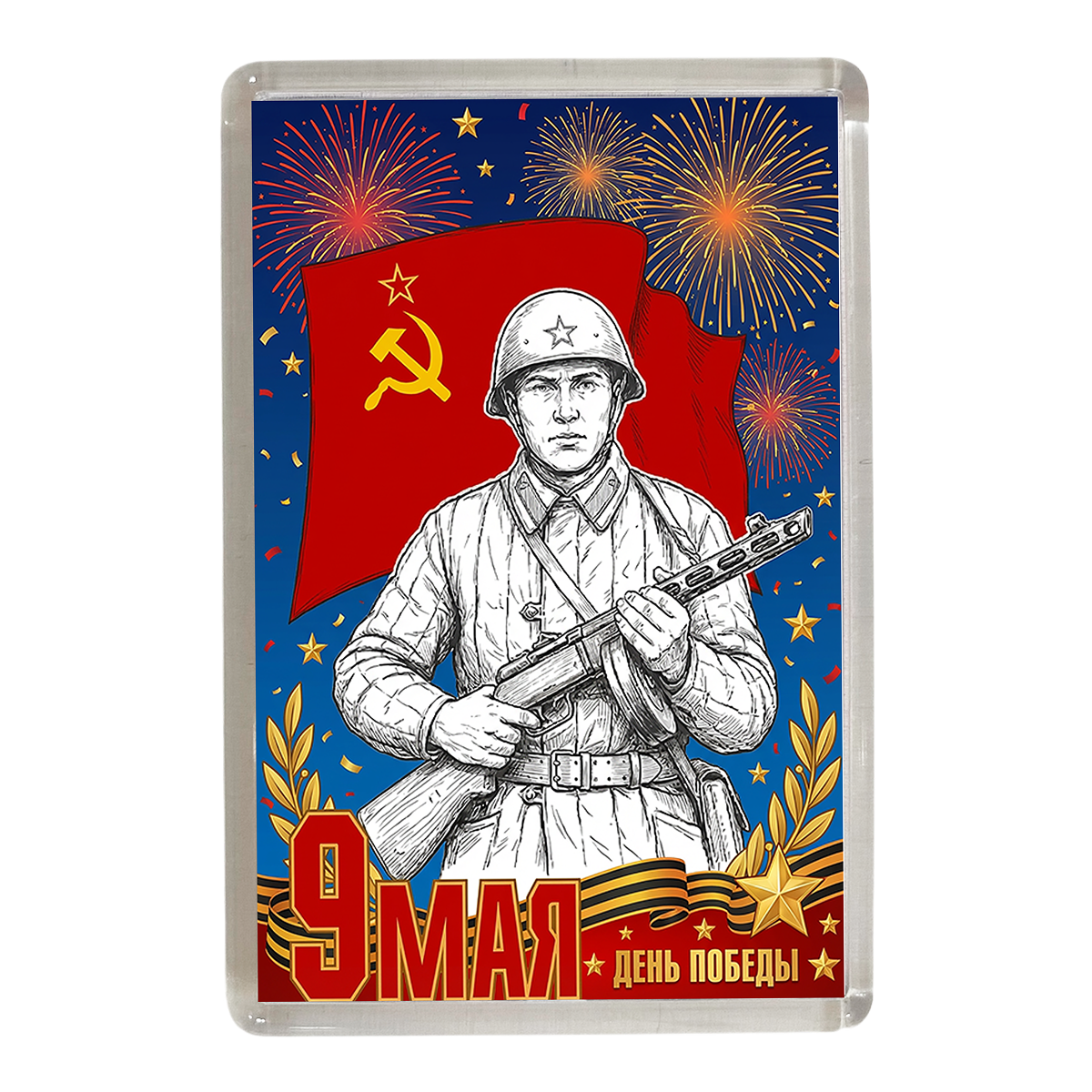 Магниты - Магнит 9 мая красный (солдат)