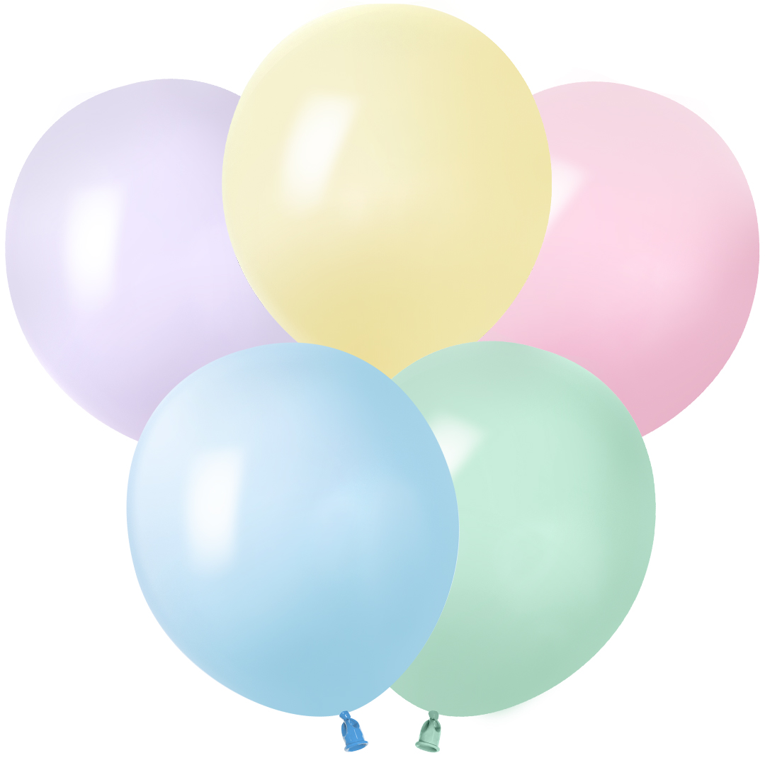 Круглые без рисунка - Шар (10''/25 см), Ассорти, макарунс, 100 шт.