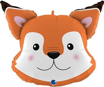 Шар (12''/30 см) Мини-фигура, Голова, Лиса, 1 шт.