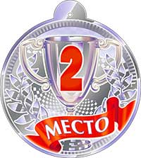 Медали - Медаль "2 место" металлизированный картон