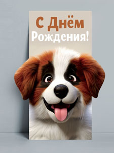 Конверты для денег - Конверт для денег "С Днем рождения!" Фигурная вырубка, тактильный лак с эффектом Soft Touch