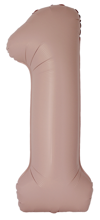 Цифры - Шар (40''/102 см) Цифра, 1 Slim, Винтажная роза, Матовый, 1 шт. в уп.