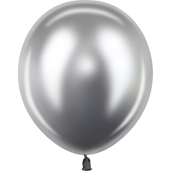 Круглые без рисунка - Шар (10''/25 см), Серебро, хром, 50 шт.
