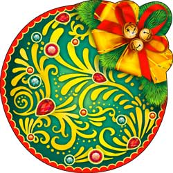 Украшение на скотче "Шар" Металлизированный картон, УФ-лак, скотч