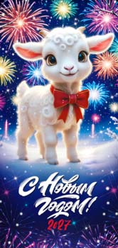 Конверты для денег - Конверт для денег "С Новым Годом! 2027 (Коза)" УФ-лак