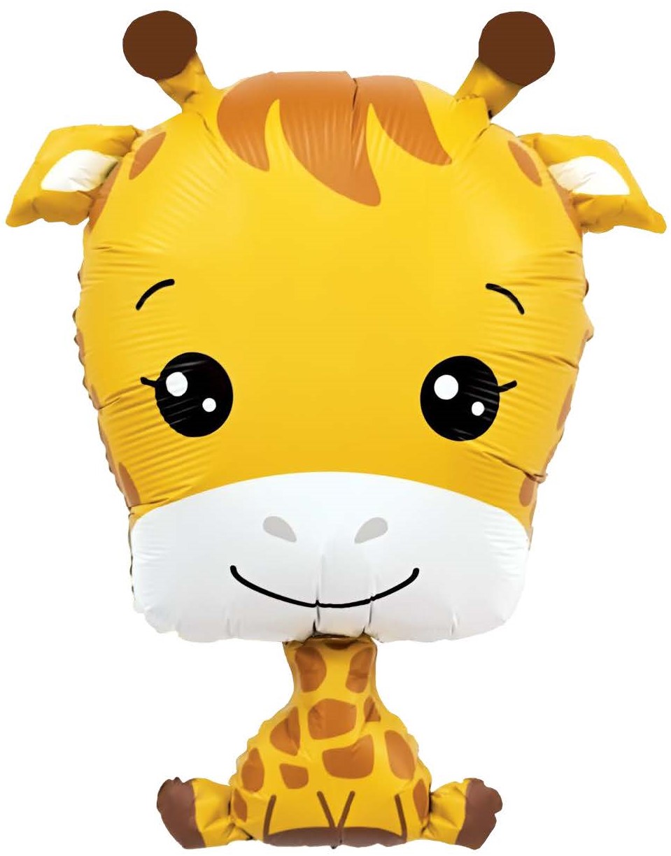 Большие фигуры - Шар (35''/89 см) Фигура, Жирафик, 1 шт. в уп.