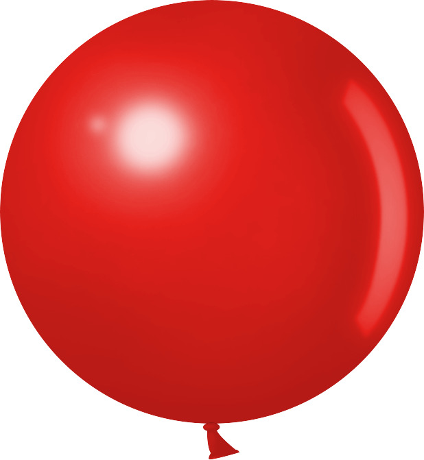 Круглые без рисунка - Шар (36''/91 см), Красный, пастель, 3 шт.