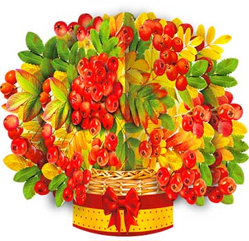 Двойные открытки - Корзина "Осенняя" сложнотехническая