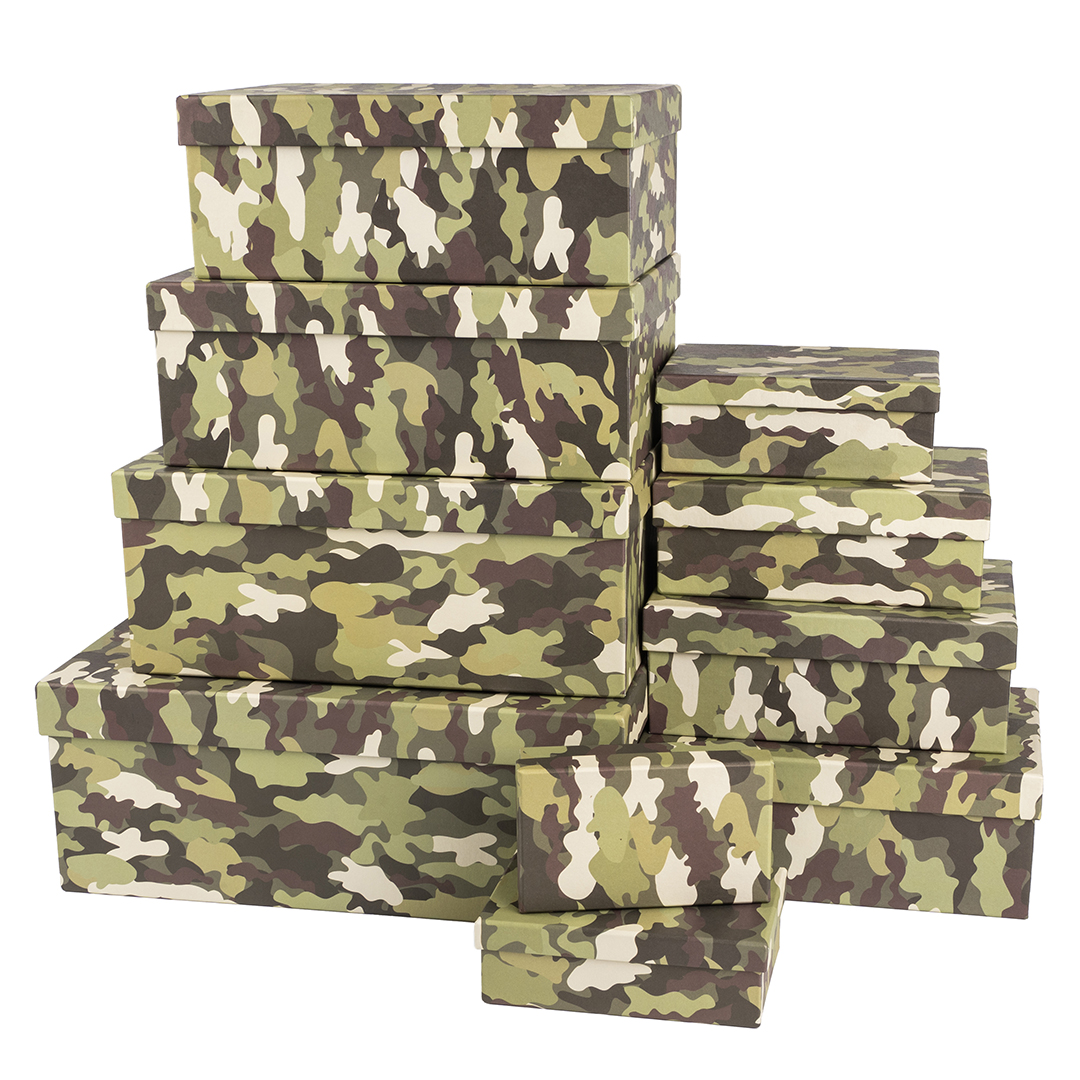 Набор коробок Камуфляж, 28,5*18,5*12 см, 9 шт. в упак.